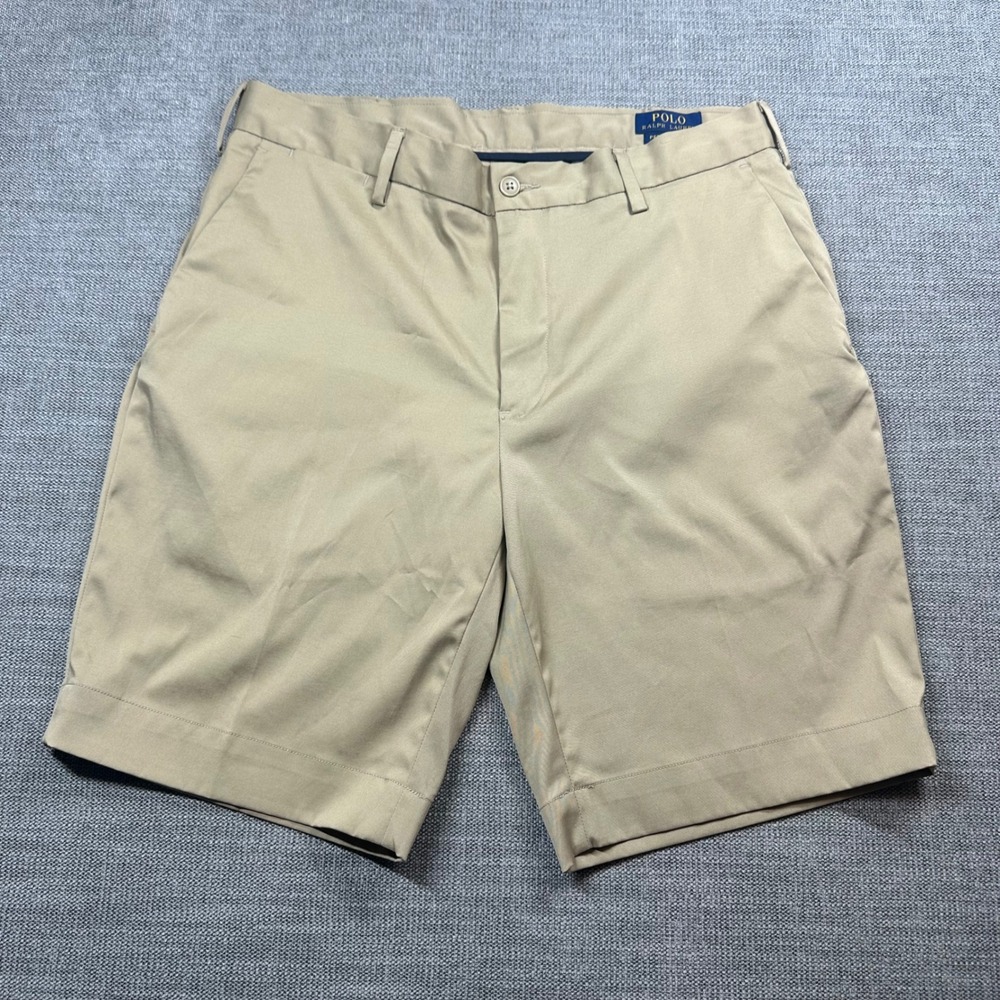 Polo Ralph Lauren Performance Shorts Mens 33 Tan Golf Chino Stretch‎